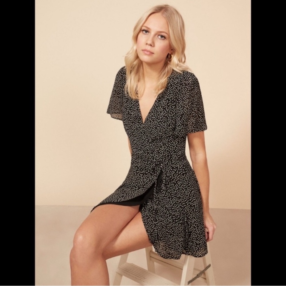 Reformation Adele Mini Wrap Dress Tiny Daisy Prin… - image 2